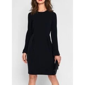 NWT Ted Baker London Yulid Flare Cuff Pencil Dress in Black Size 4 Career Classy